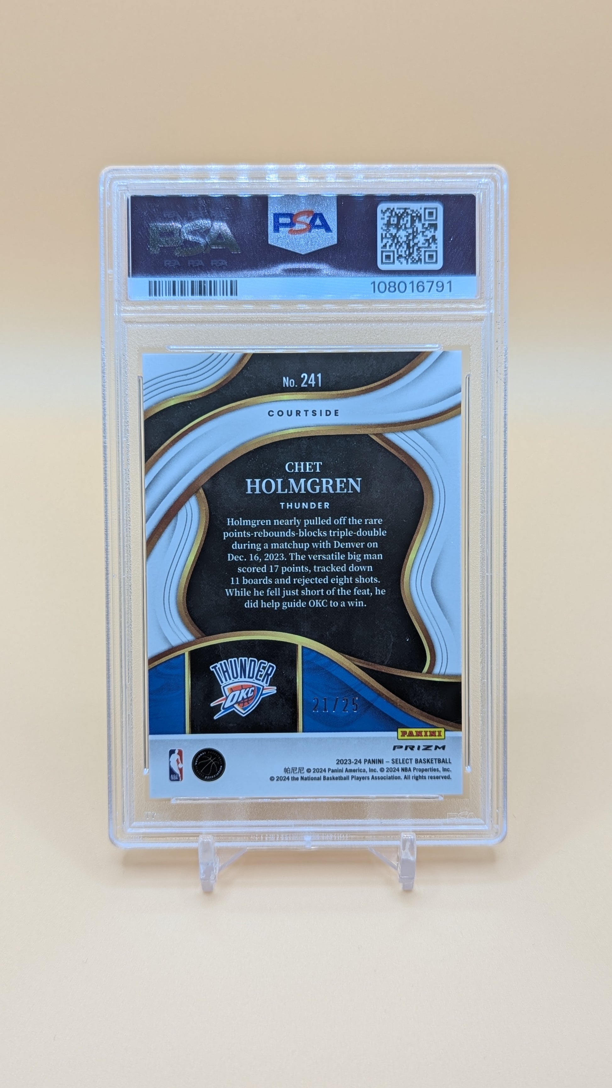 2023 Select Chet Holmgren Tie Dye 21/25 SSP - PSA - 10