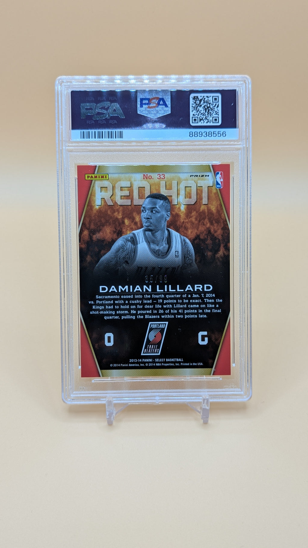 2013 Panini Select Red Hot Damian Red Hot- Purple 35/99 - PSA - 10
