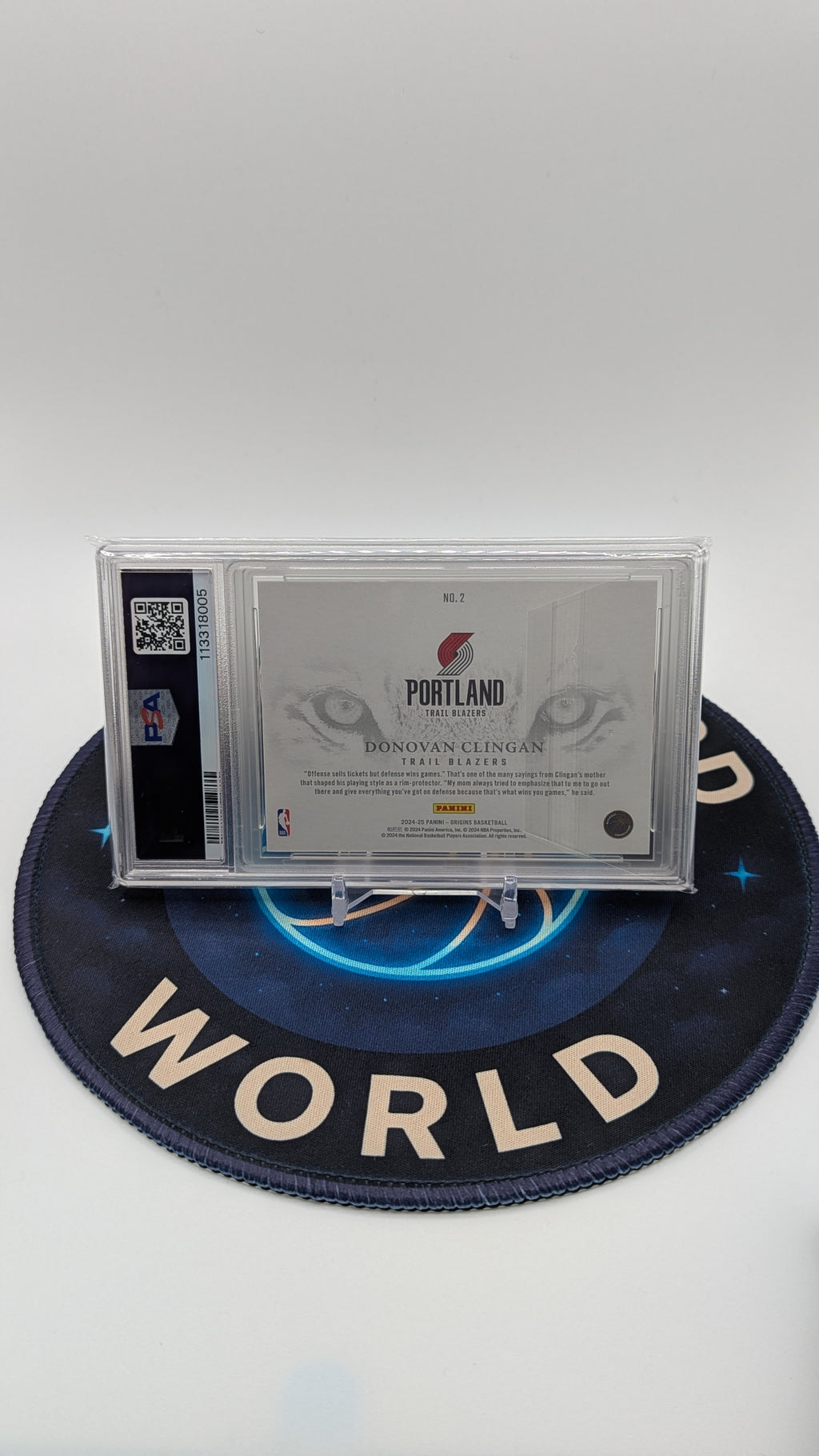 2024-2025 Origins Donnovan Clingan White Tiger Eyes- SSP Error - PSA - 9