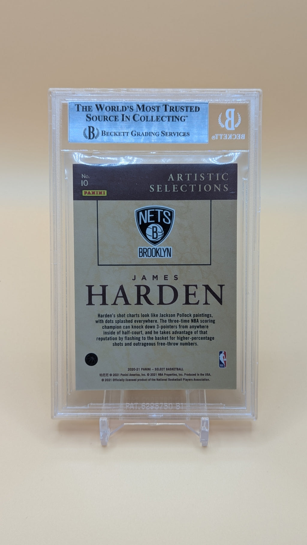 2020-2021 Select Artistic Selections James Harden SSP - Beckett - 9