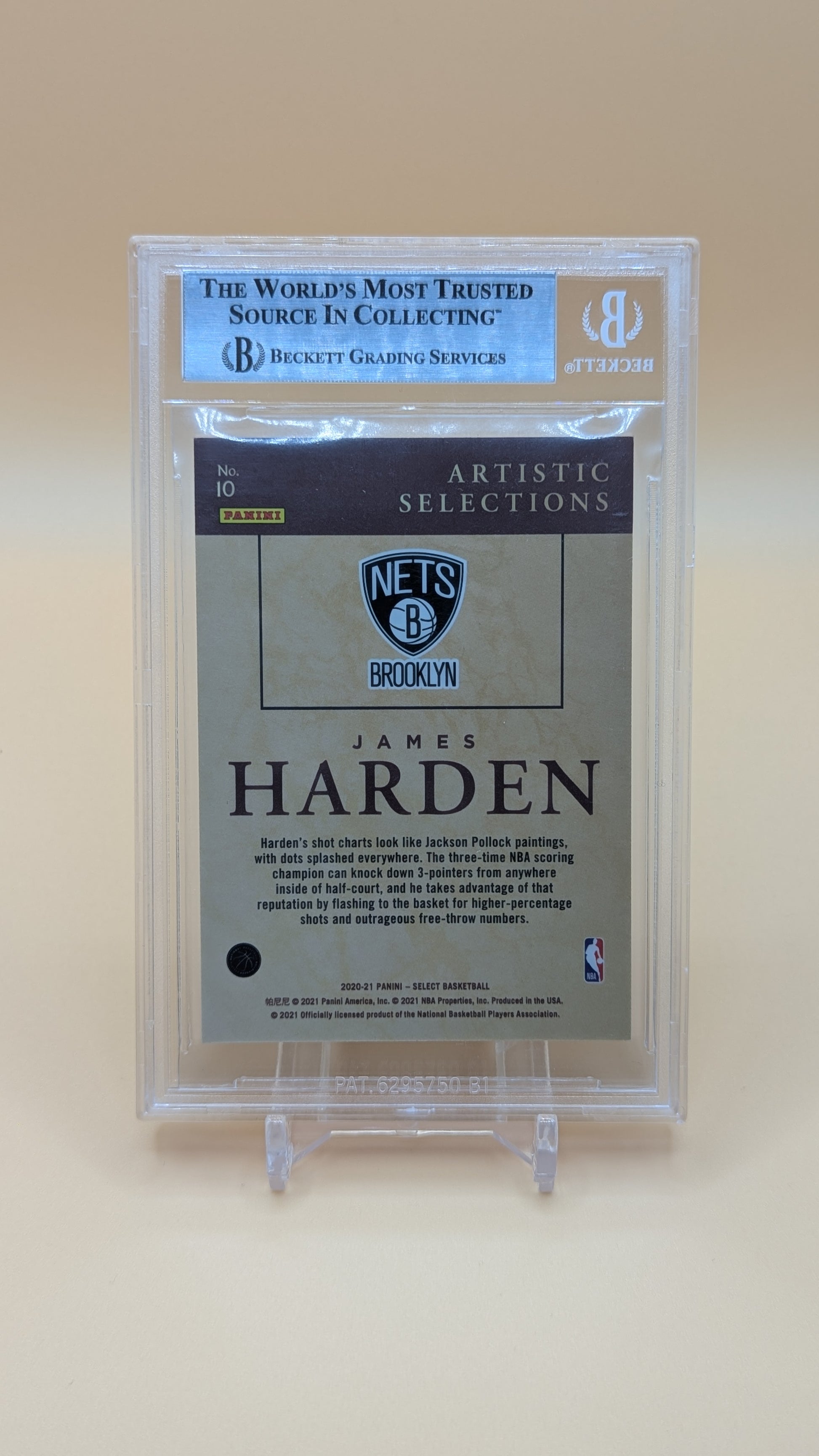 2020-2021 Select Artistic Selections James Harden SSP - Beckett - 9