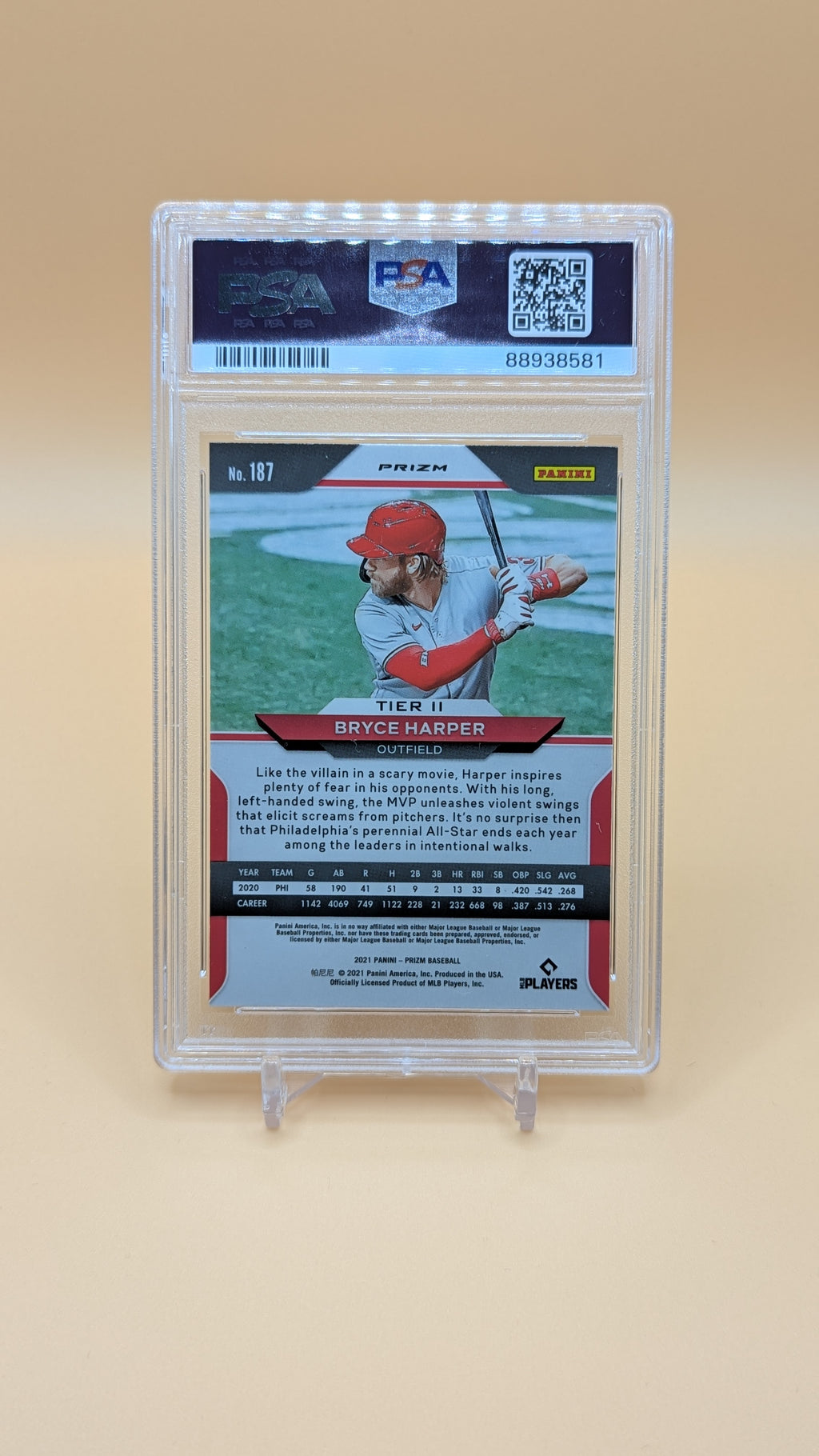 2021 Bryce Harper Tiger Stripes Prizm SSP - PSA - 9