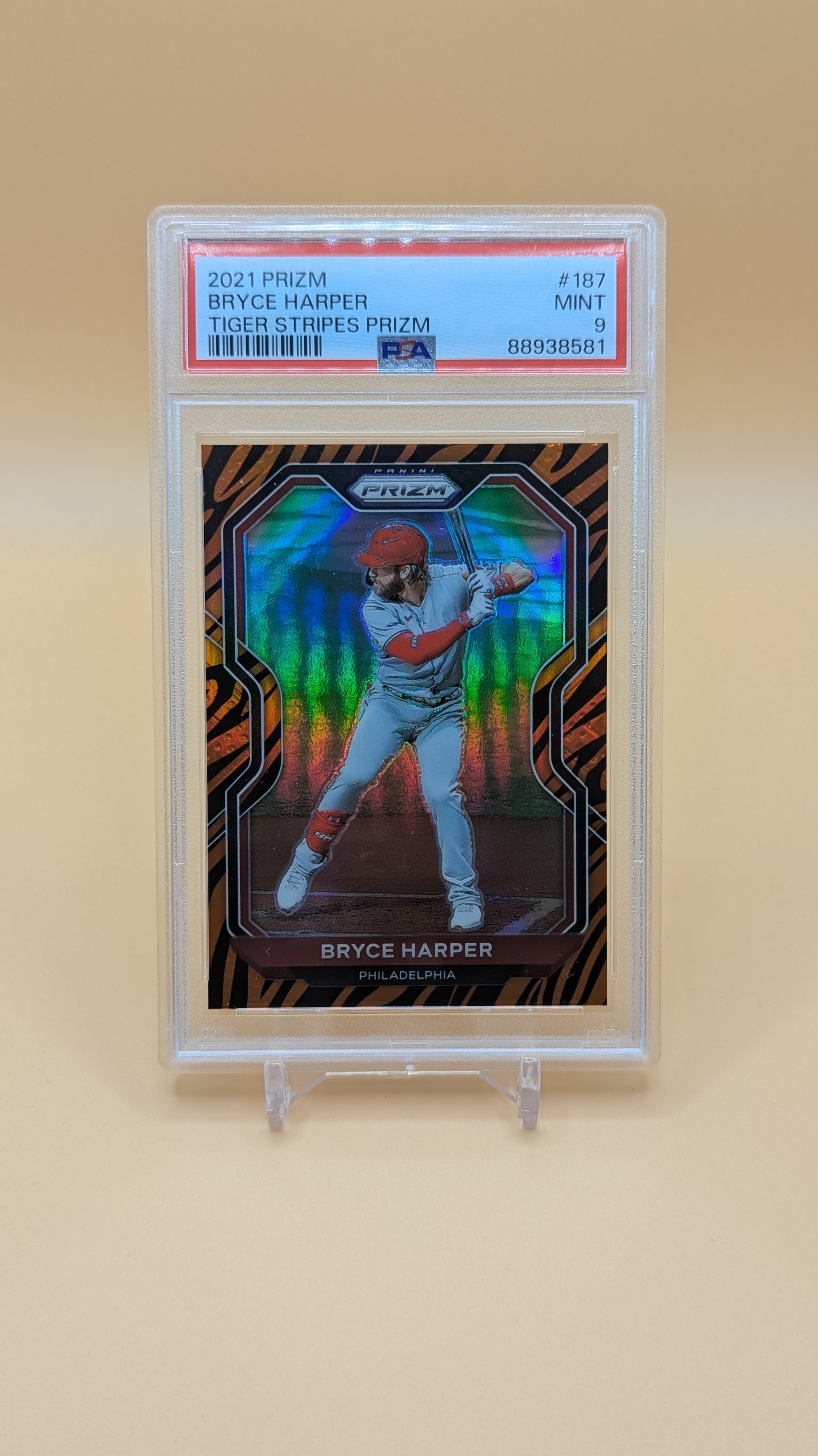 2021 Bryce Harper Tiger Stripes Prizm SSP - PSA - 9