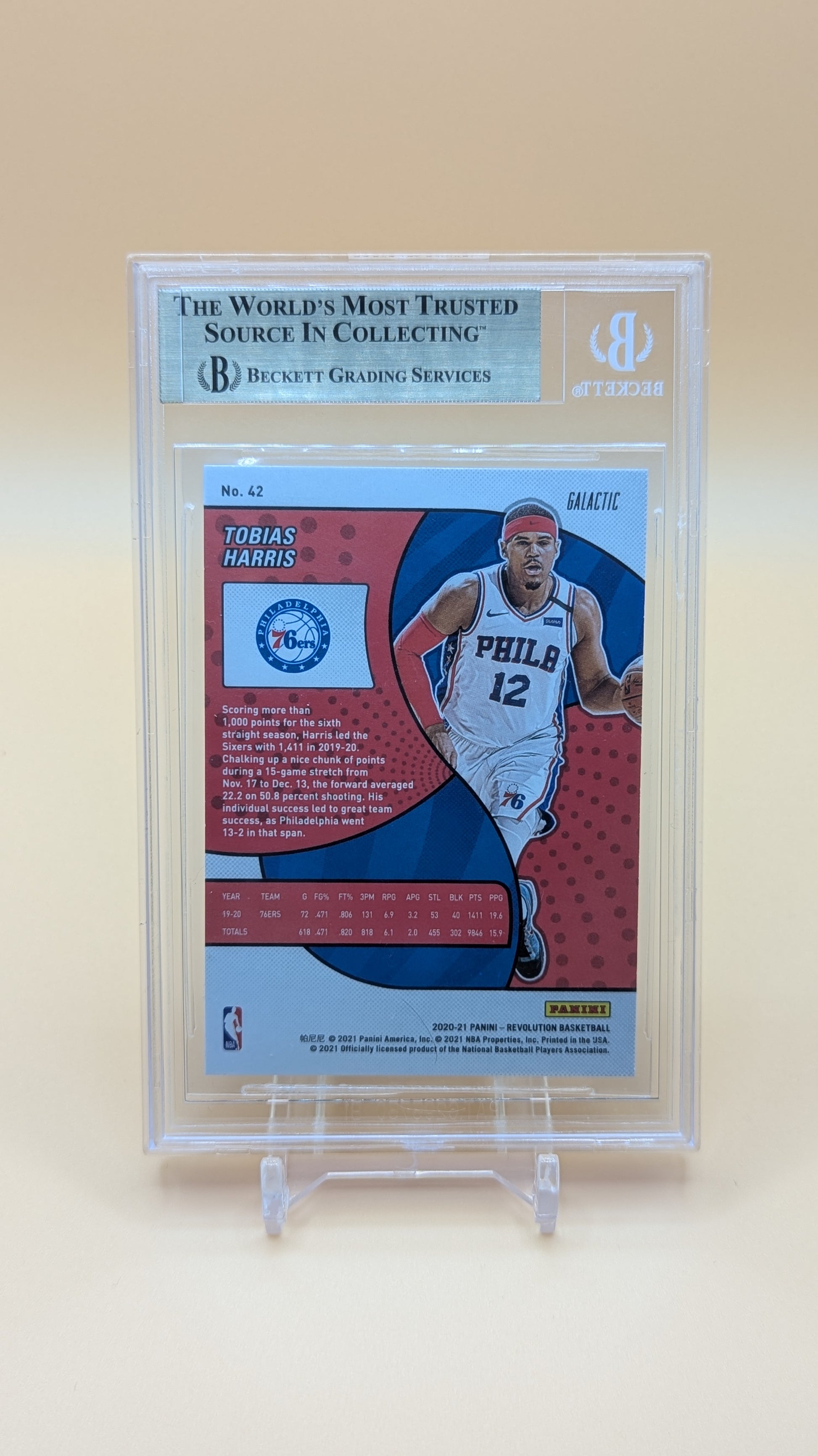 2020-2021 Panini Revolution Tobias Harris Glactic SSP - Beckett - 9.5