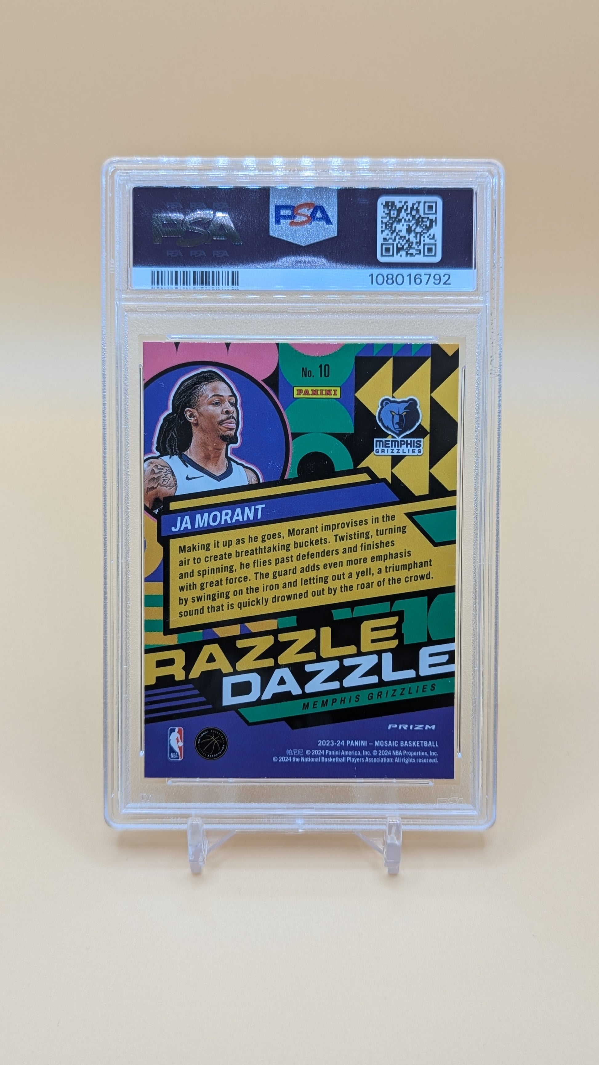 2023 Mosaic Ja Morant Razzle Dazzle SSP - PSA - 10