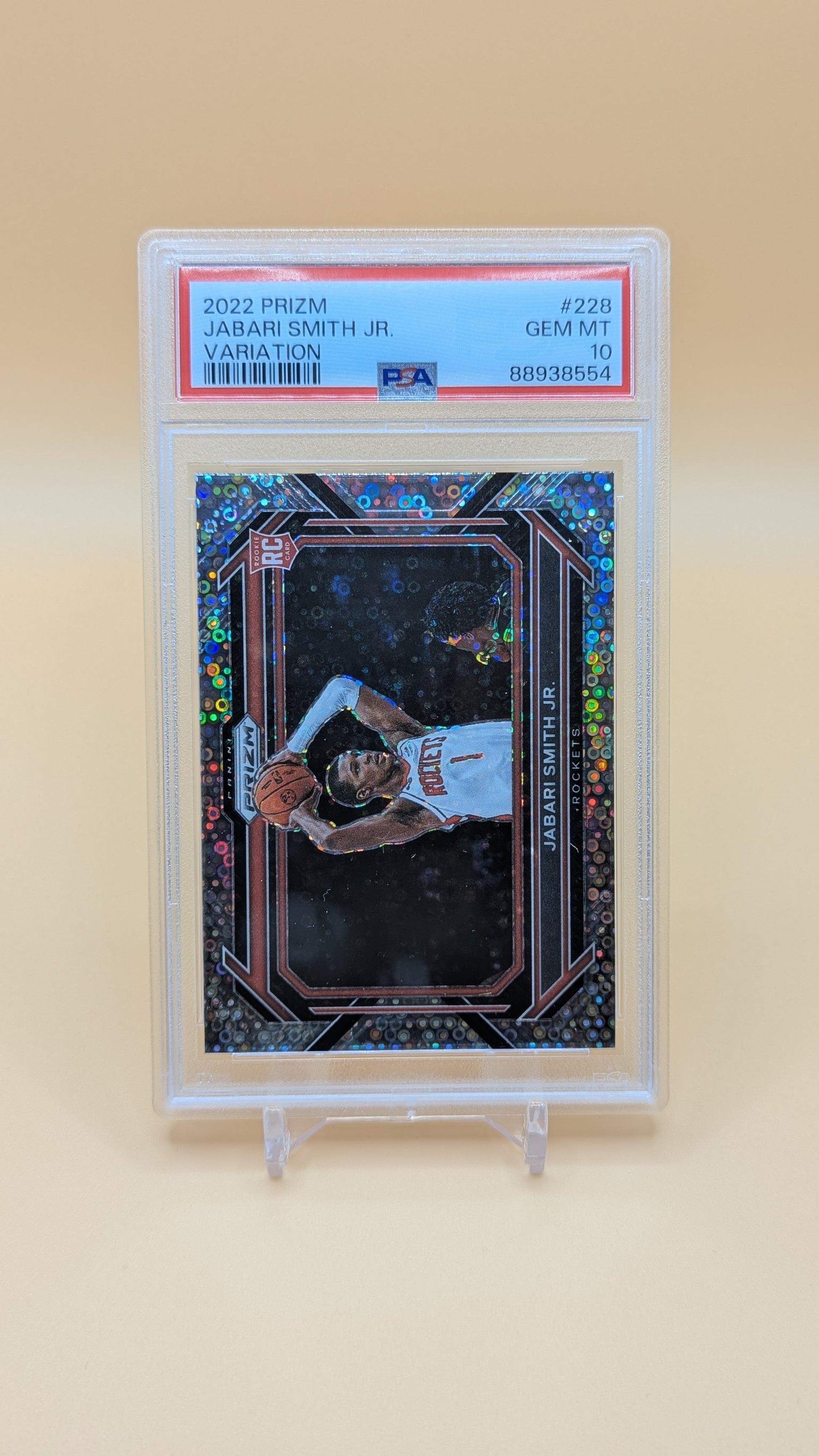 2022 Jabari Smith Jr Prizm Cariation Disco- RC - PSA - 10