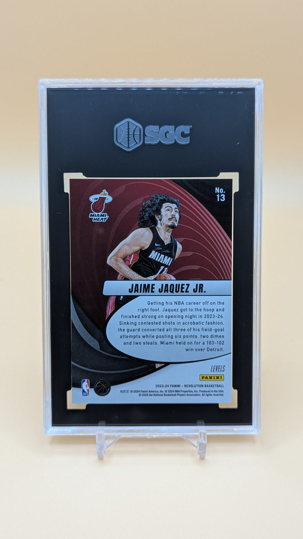 2023-2024 Panini Revolution Jaime Jaquez Jr. Vortex Levels- RC - SGC - 10