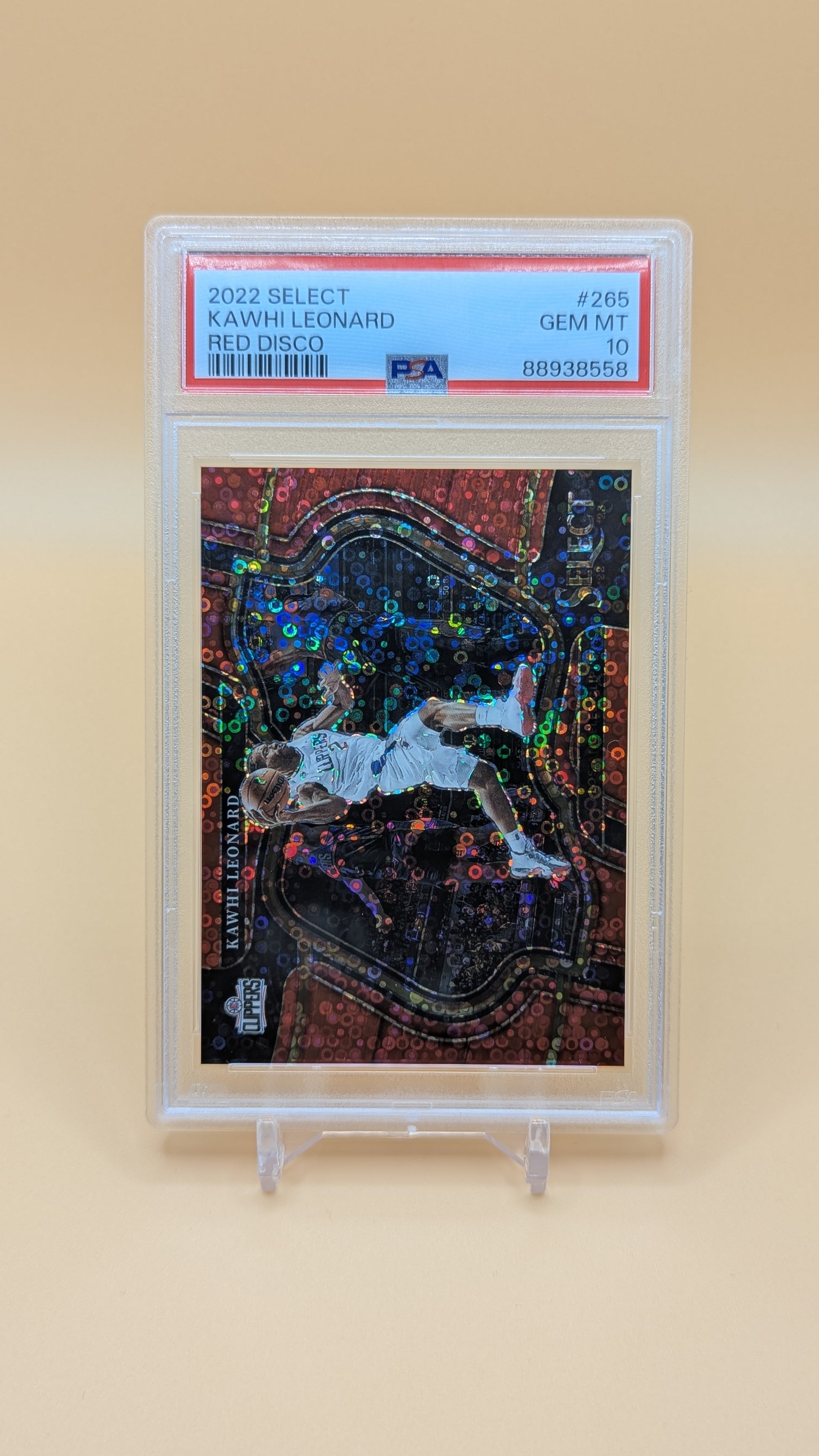 2022 Select Kawhi Leonard  Red Disco Courtside 25/49 - PSA - 10