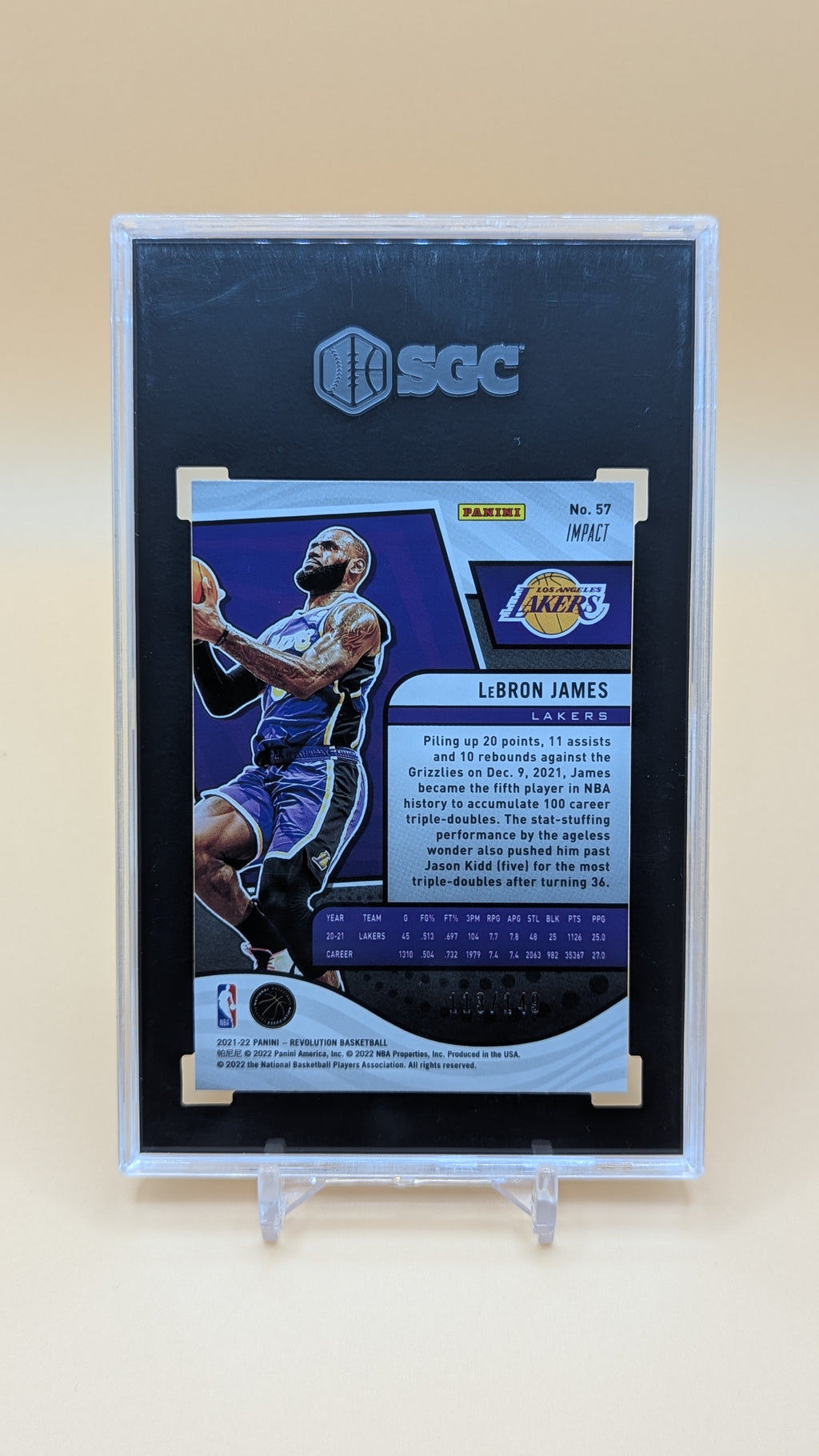 2020-2021 Panini Revolution Lebron James Impact 113/149 - SGC - 10