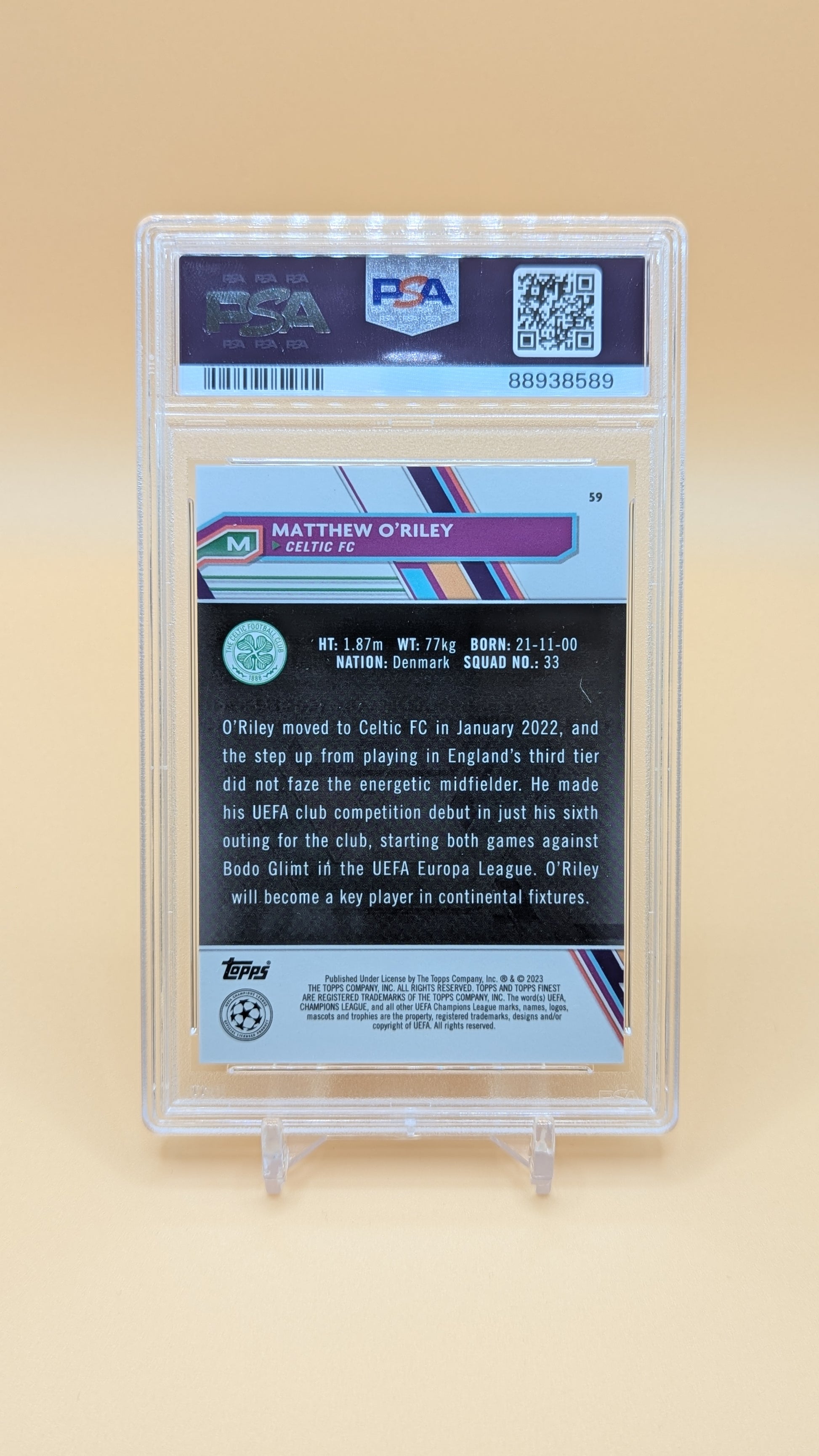 2022-23 Finest UCC Mathew O Riley Rose Gold 6/75 - PSA - 9