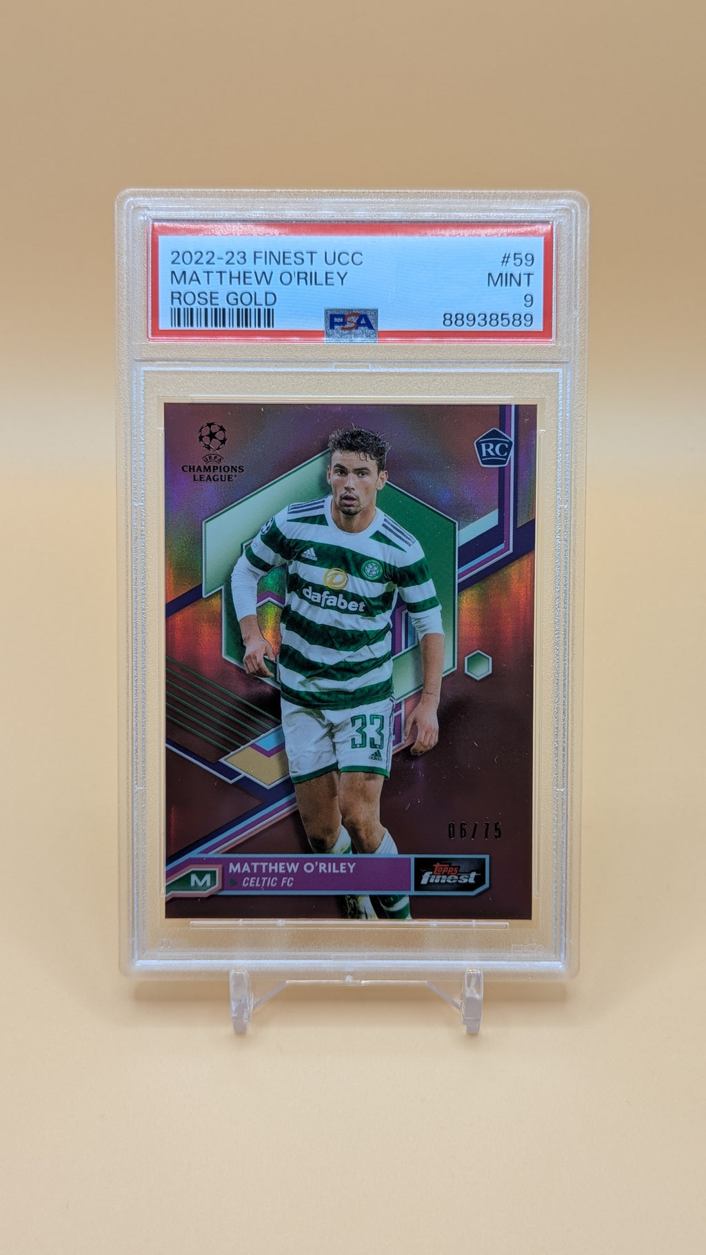 2022-23 Finest UCC Mathew O Riley Rose Gold 6/75 - PSA - 9