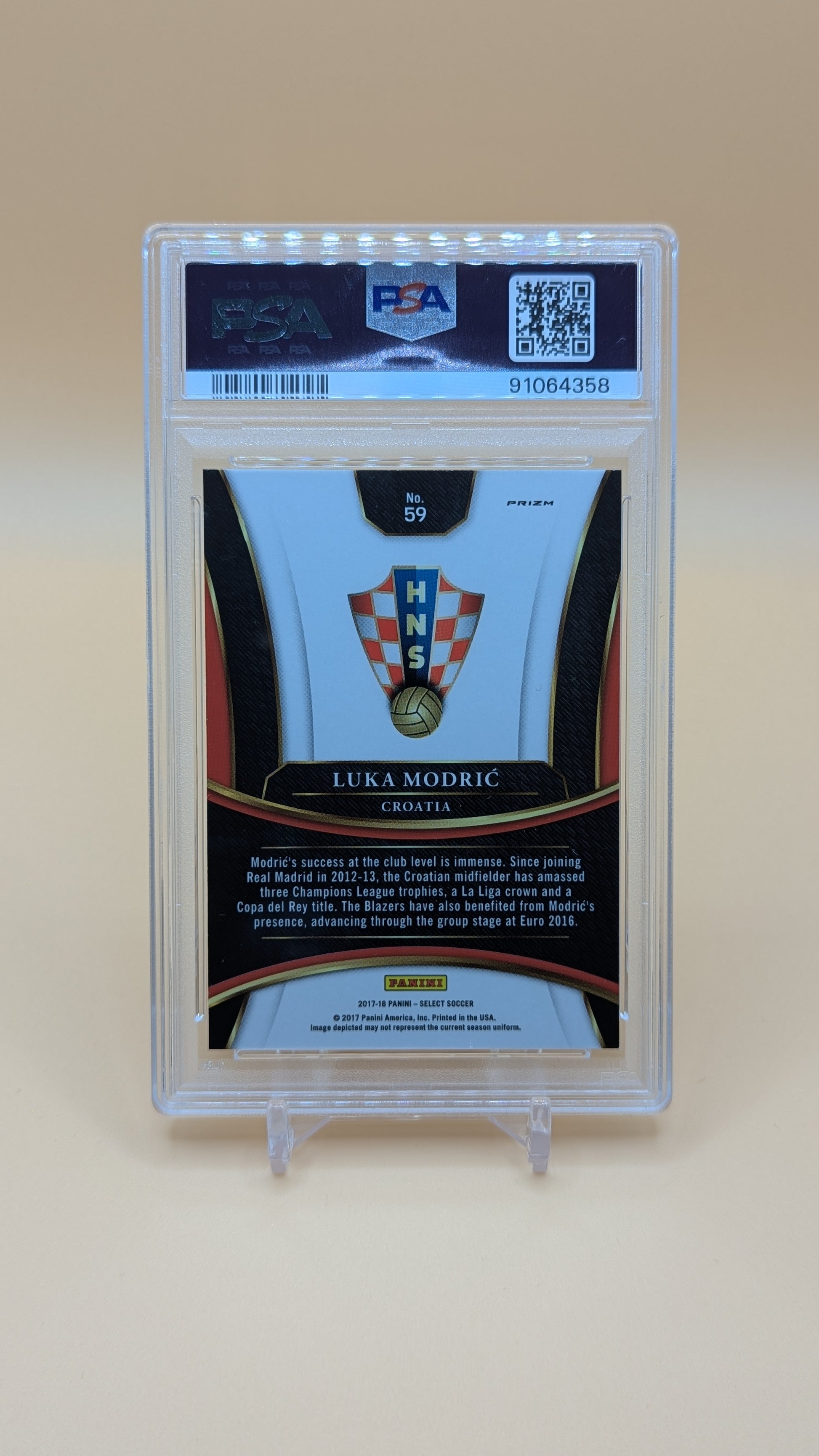 2017 Select Luka Modric Chekerboard Red/Black SSP - PSA - 9