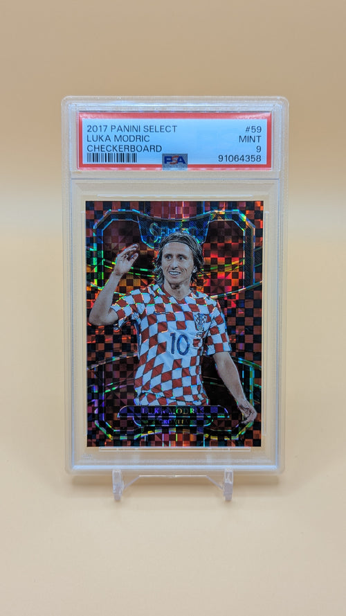 2017 Select Luka Modric Chekerboard Red/Black SSP - PSA - 9