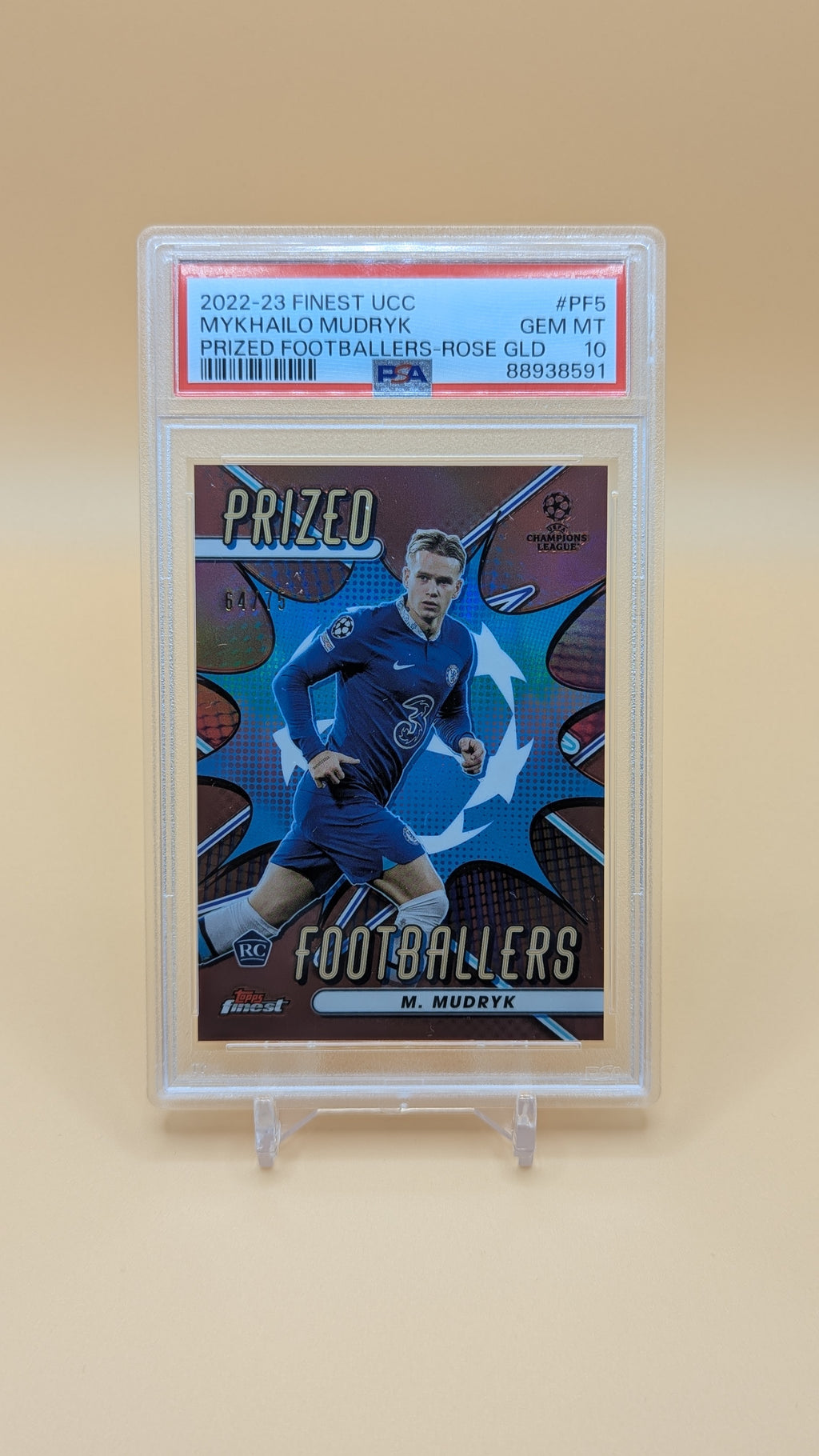 2022-2023 Finest UCC M.Mudryk Prizeo Rose Gold 64/75 - PSA - 10