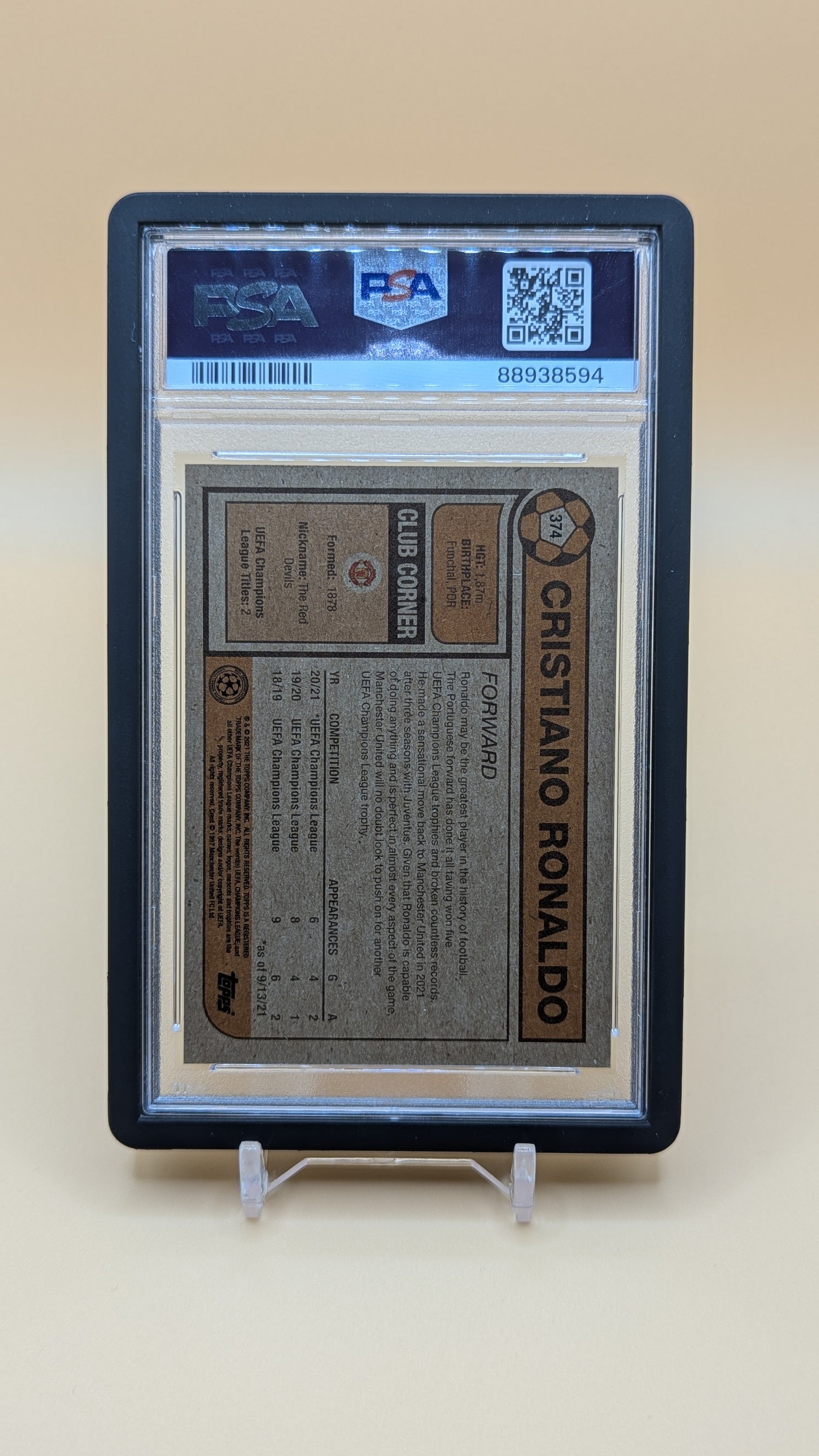 2021 Topps Living UCL Christiano Ronaldo - PSA - 10