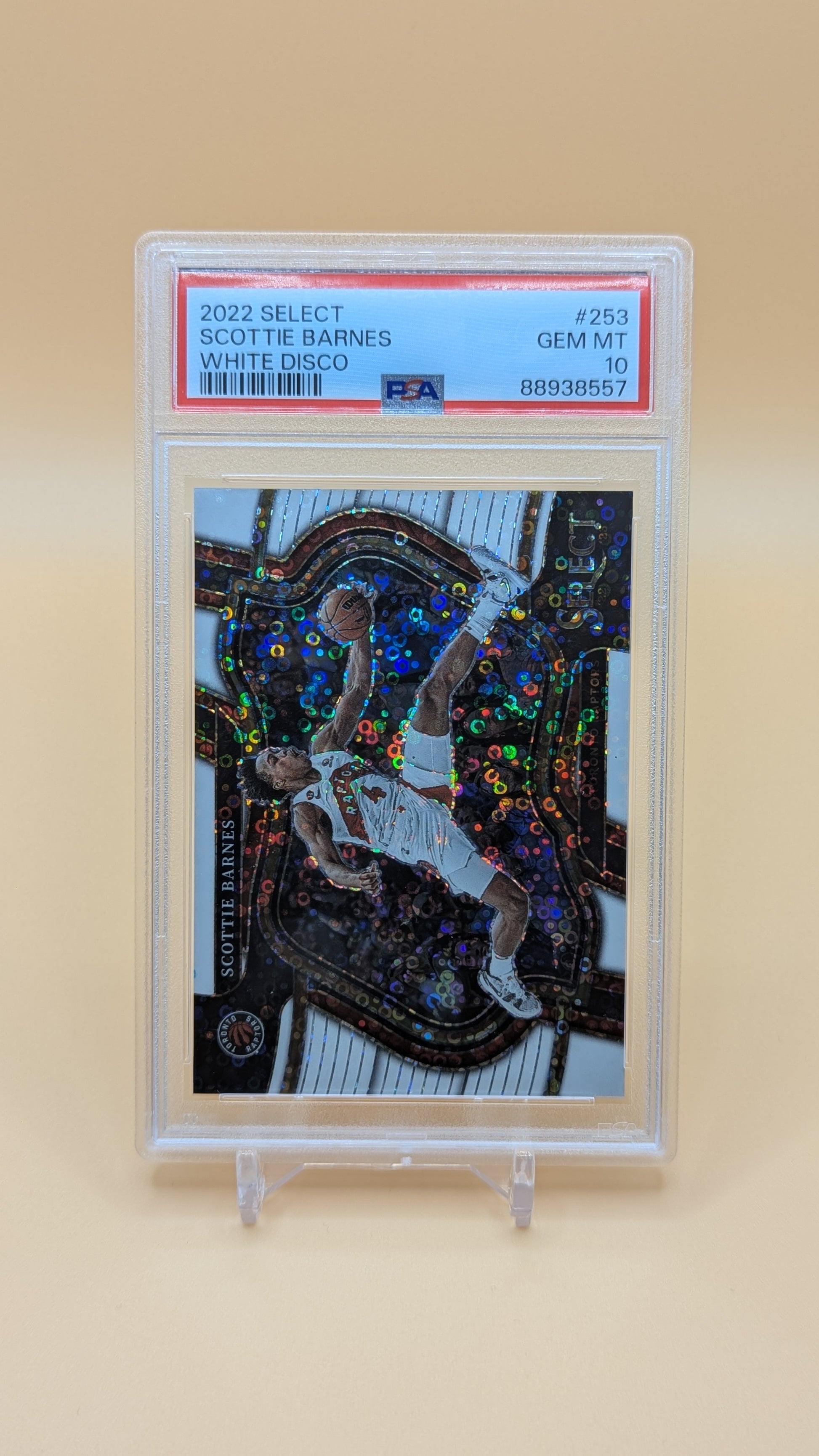 2022 Select Scottie Barnes White Disco Courtside 43/75 - PSA - 10