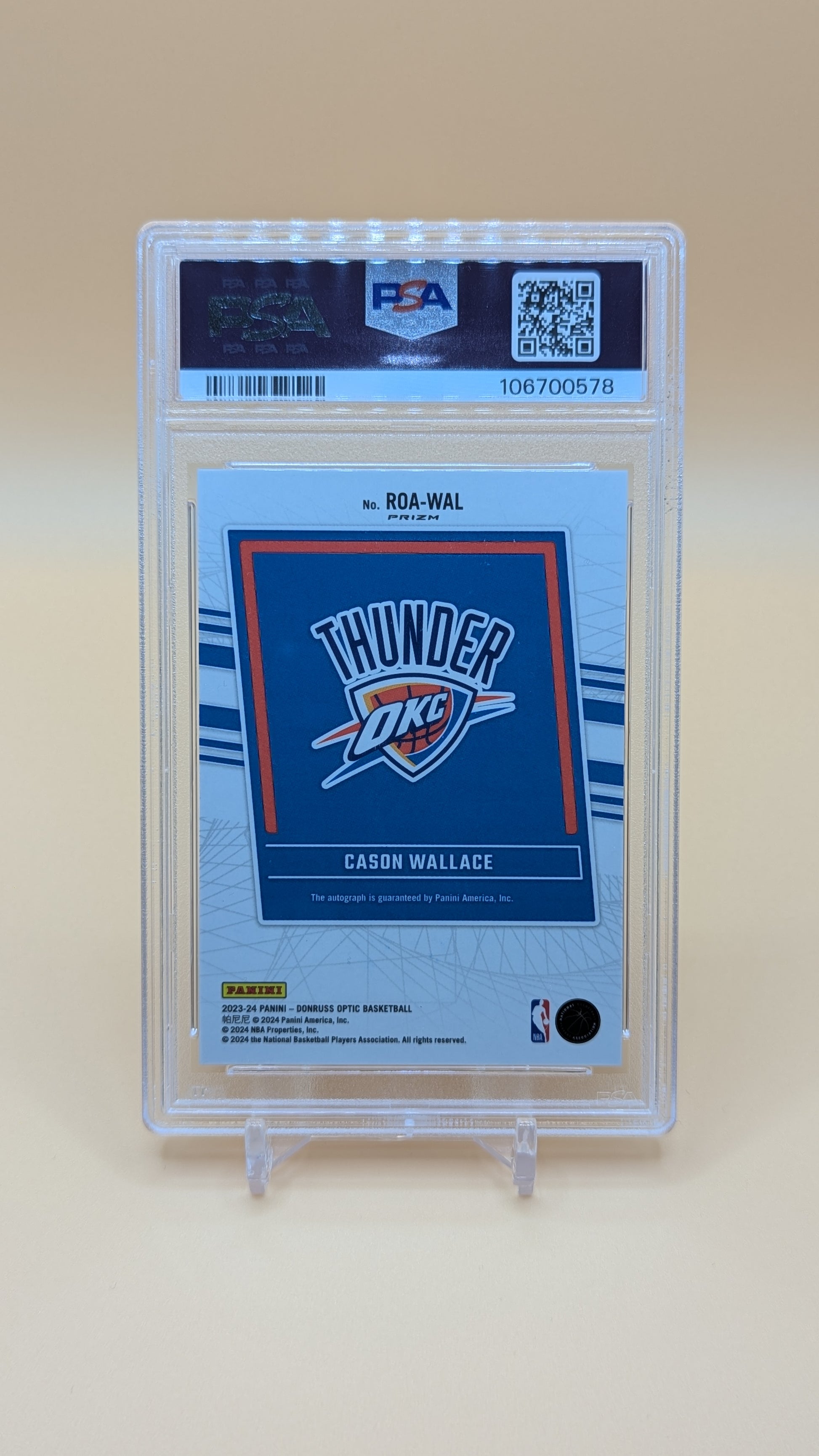 2023 Optic Cason Wallace Auto Red Choice Prizm- RC  - PSA - 10